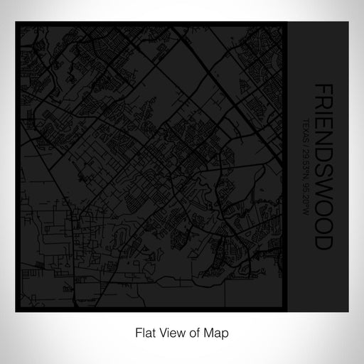 Rendered View of Friendswood Texas Map on 17oz Stainless Steel Insulated Tumbler in Matte Black with Tactile Lines