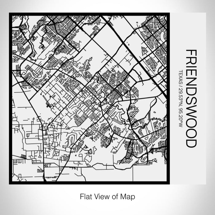 Rendered View of Friendswood Texas Map on 17oz Stainless Steel Insulated Tumbler in Matte White with Tactile Lines