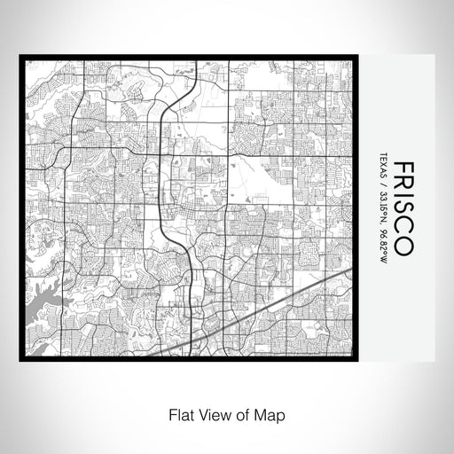 Rendered View of Frisco Texas Map on 20oz Stainless Steel Insulated Bottle with Bamboo Top with printed classic style map