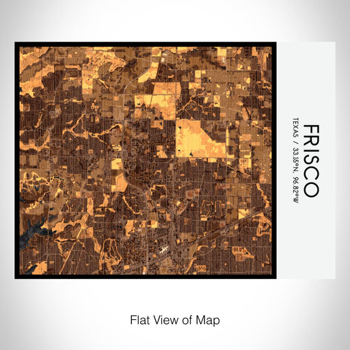 Rendered View of Frisco Texas Map on 20oz Stainless Steel Insulated Bottle with Bamboo Top with printed ember style map