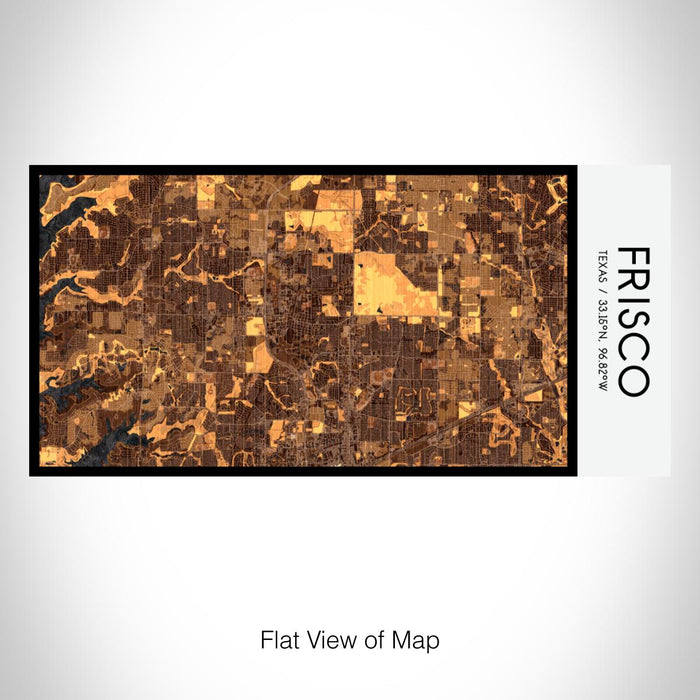 Rendered View of Frisco Texas Map on 17oz Stainless Steel Insulated Bottle with printed ember style map