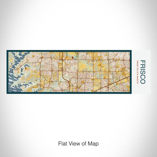 Rendered View of Frisco Texas Map on 10oz Stainless Steel Insulated Cup in Woodblock with Sliding Lid