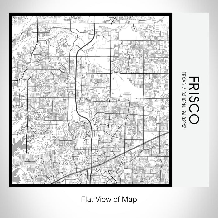 Rendered View of Frisco Texas Map on 17oz Stainless Steel Insulated Tumbler in Classic Map Style