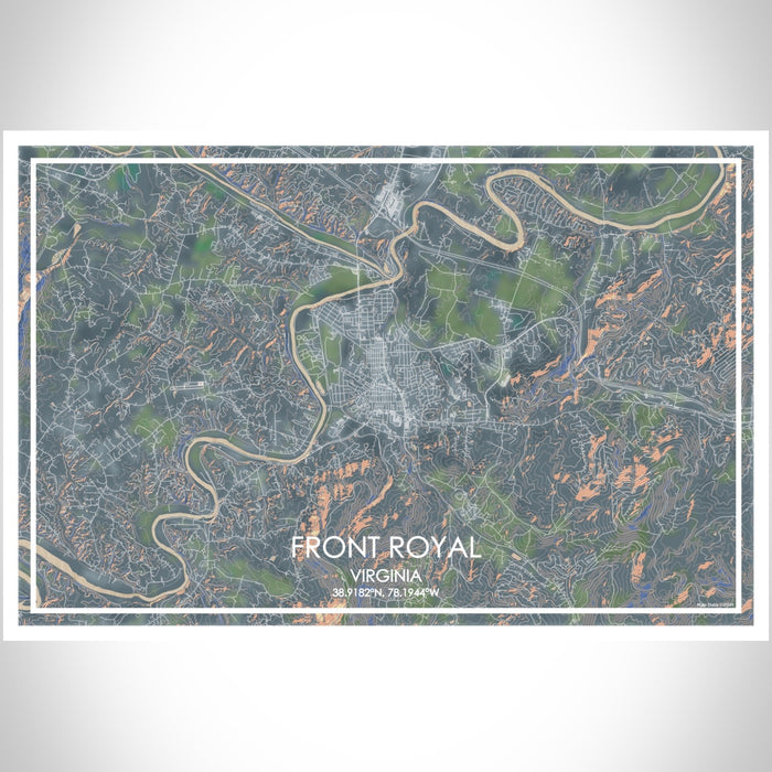Front Royal - Virginia Map Print in Afternoon