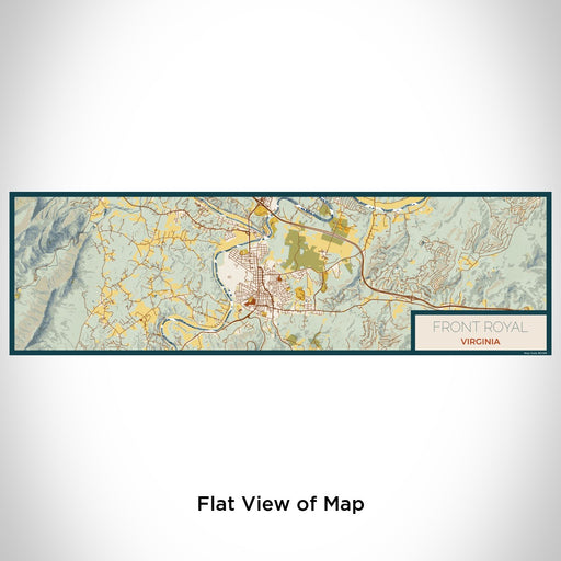 Flat View of Map Custom Front Royal Virginia Map Enamel Mug in Woodblock