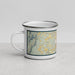 Left View Custom Front Royal Virginia Map Enamel Mug in Woodblock