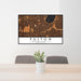 24x36 Fulton Minneapolis Map Print Lanscape Orientation in Ember Style Behind 2 Chairs Table and Potted Plant