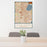 24x36 Fulton Minneapolis Map Print Portrait Orientation in Woodblock Style Behind 2 Chairs Table and Potted Plant