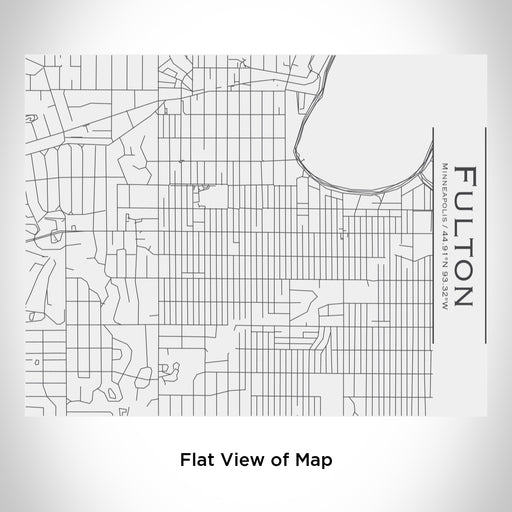 Rendered View of Fulton Minneapolis Map Engraving on 20oz Stainless Steel Insulated Bottle with Bamboo Top in White