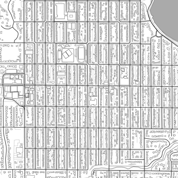 Fulton Minneapolis Map Print in Classic Style Zoomed In Close Up Showing Details