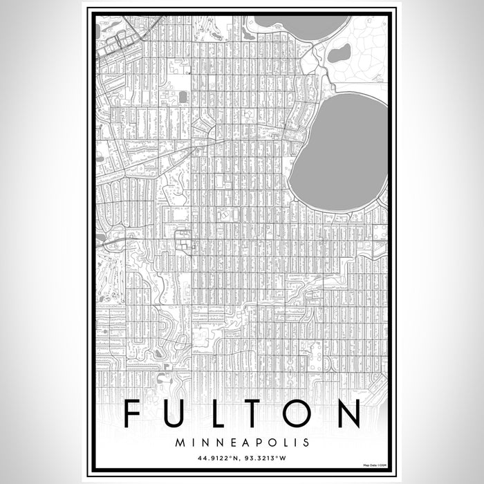 Fulton Minneapolis Map Print Portrait Orientation in Classic Style With Shaded Background