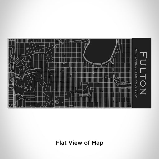 Rendered View of Fulton Minneapolis Map Engraving on 17oz Stainless Steel Insulated Cola Bottle in Black