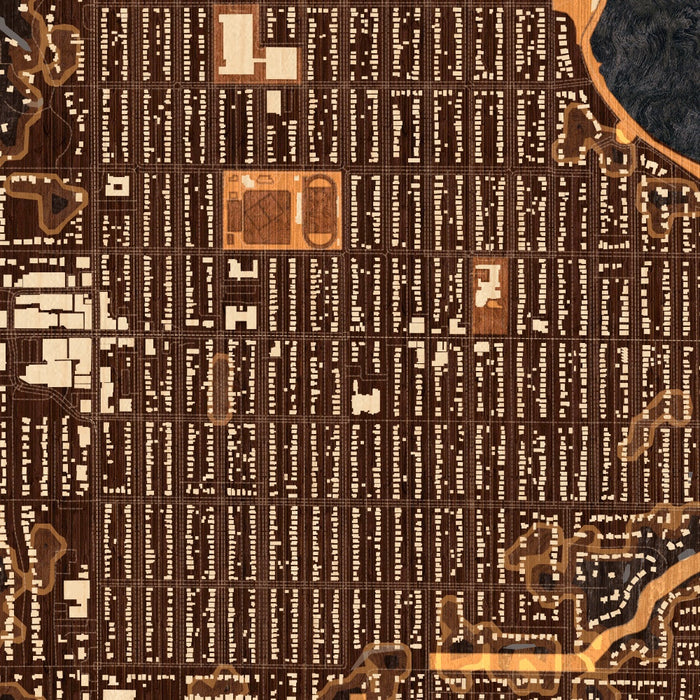 Fulton Minneapolis Map Print in Ember Style Zoomed In Close Up Showing Details