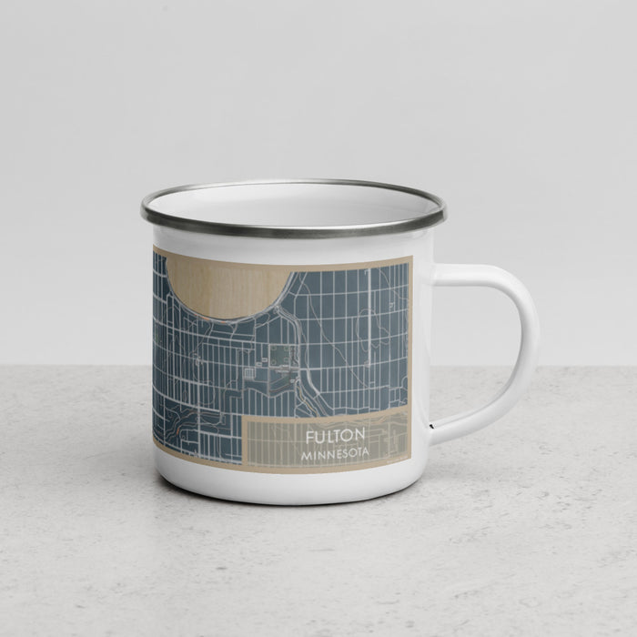 Right View Custom Fulton Minnesota Map Enamel Mug in Afternoon