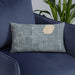 Custom Fulton Minnesota Map Throw Pillow in Afternoon on Blue Colored Chair