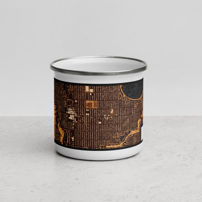 Front View Custom Fulton Minnesota Map Enamel Mug in Ember