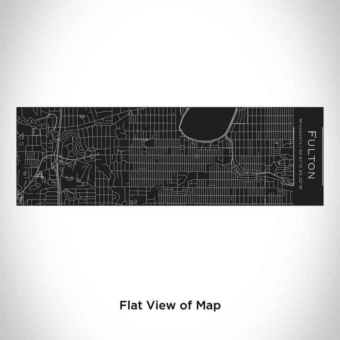 Rendered View of Fulton Minnesota Map Engraving on 10oz Stainless Steel Insulated Cup with Sliding Lid in Black