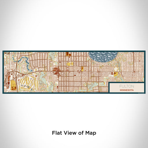 Flat View of Map Custom Fulton Minnesota Map Enamel Mug in Woodblock