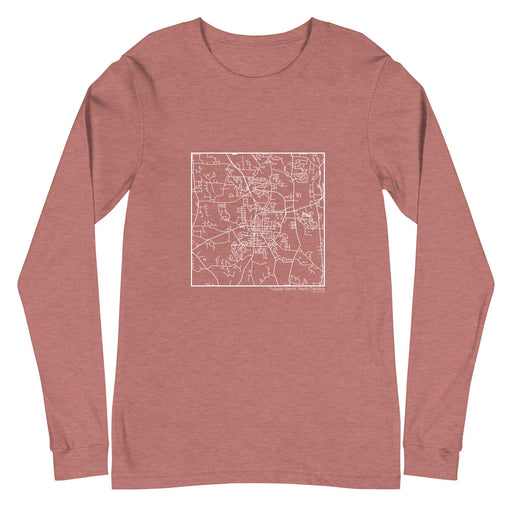 Fuquay-Varina North Carolina  Map Unisex Long-Sleeve T-shirt with City inscription in Heather Mauve