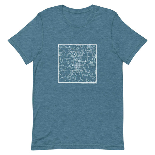 Fuquay-Varina North Carolina  Map Unisex T-Shirt with City inscription in Heather Teal