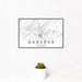 12x18 Gadsden Alabama Map Print Landscape Orientation in Classic Style With Small Cactus Plant in White Planter