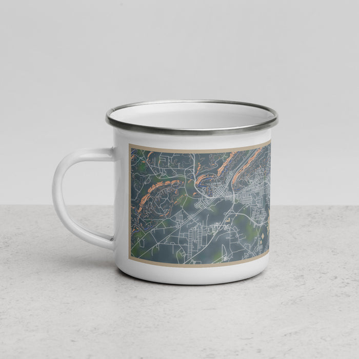 Left View Custom Gadsden Alabama Map Enamel Mug in Afternoon