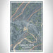 Gadsden Alabama Map Print Portrait Orientation in Afternoon Style With Shaded Background