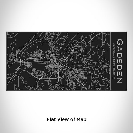 Rendered View of Gadsden Alabama Map Engraving on 17oz Stainless Steel Insulated Cola Bottle in Black
