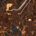 Gadsden Alabama Map Print in Ember Style Zoomed In Close Up Showing Details