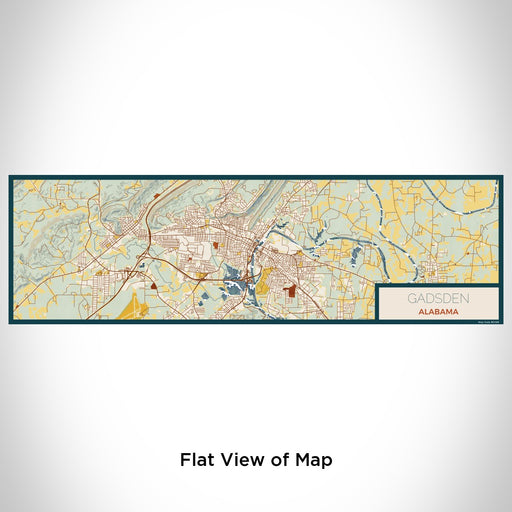 Flat View of Map Custom Gadsden Alabama Map Enamel Mug in Woodblock