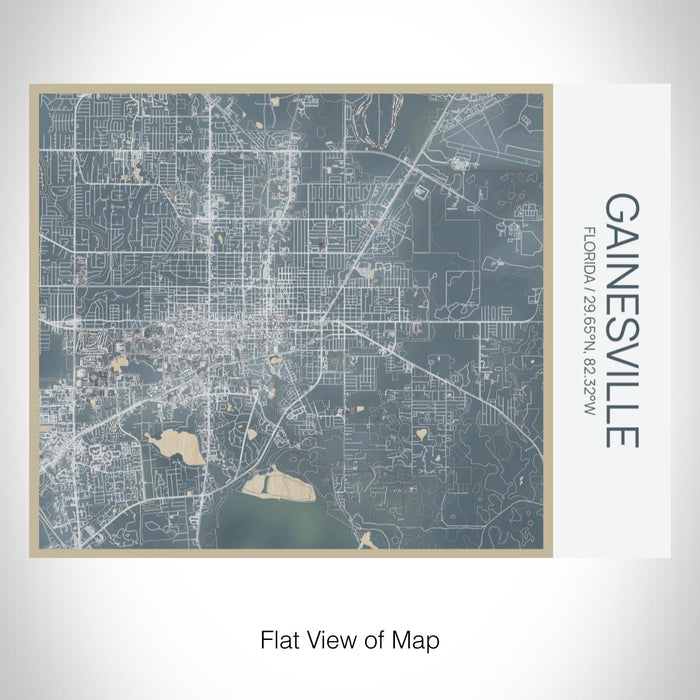 Rendered View of Gainesville Florida Map on 20oz Stainless Steel Insulated Bottle with Bamboo Top with printed afternoon style map