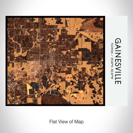 Rendered View of Gainesville Florida Map on 20oz Stainless Steel Insulated Bottle with Bamboo Top with printed ember style map