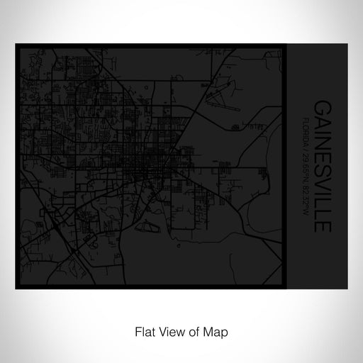 Rendered View of Gainesville Florida Map on 20oz Stainless Steel Insulated Bottle with Bamboo Top in Matte Black with printed Tactile Lines Map in Black