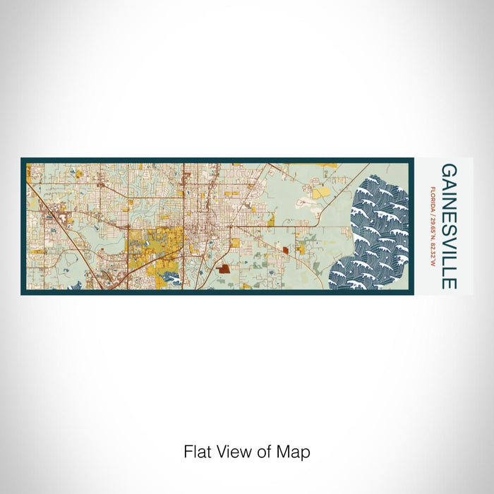 Rendered View of Gainesville Florida Map on 10oz Stainless Steel Insulated Cup in Woodblock with Sliding Lid