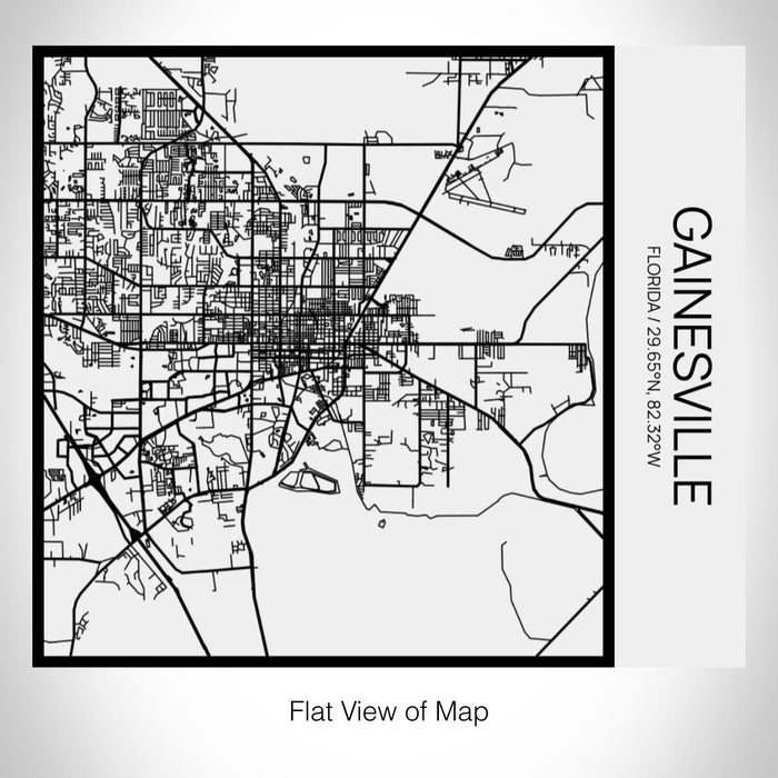 Rendered View of Gainesville Florida Map on 17oz Stainless Steel Insulated Tumbler in Matte White with Tactile Lines