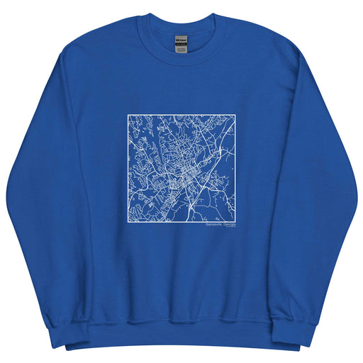 Gainesville Georgia  Map Unisex Crewneck Sweater with City inscription in Royal Blue