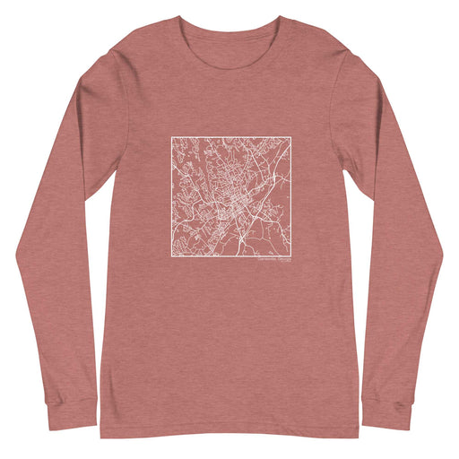 Gainesville Georgia  Map Unisex Long-Sleeve T-shirt with City inscription in Heather Mauve