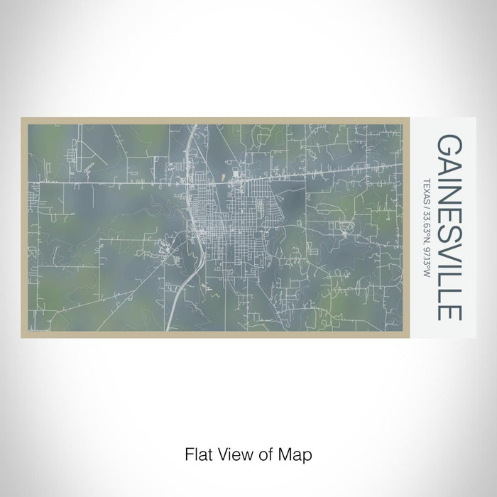 Rendered View of Gainesville Texas Map on 17oz Stainless Steel Insulated Bottle with printed afternoon style map