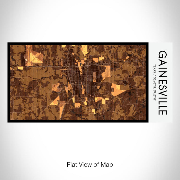 Rendered View of Gainesville Texas Map on 17oz Stainless Steel Insulated Bottle with printed ember style map