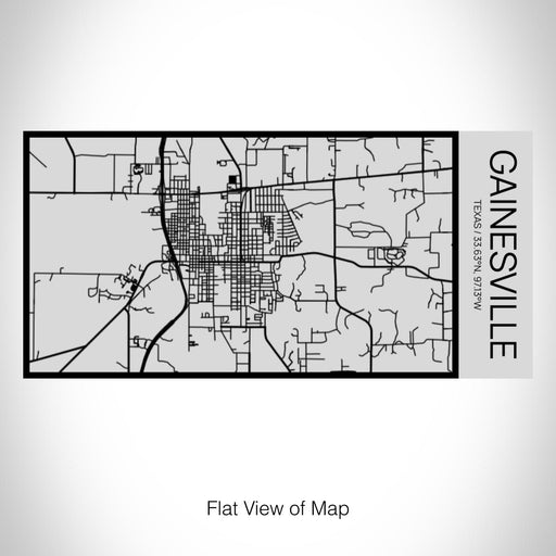 Rendered View of Gainesville Texas Map on 17oz Stainless Steel Insulated Cola Bottle in Stainless
