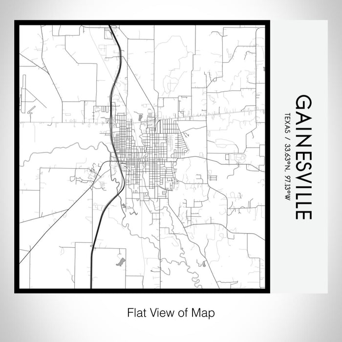 Rendered View of Gainesville Texas Map on 17oz Stainless Steel Insulated Tumbler in Classic Map Style