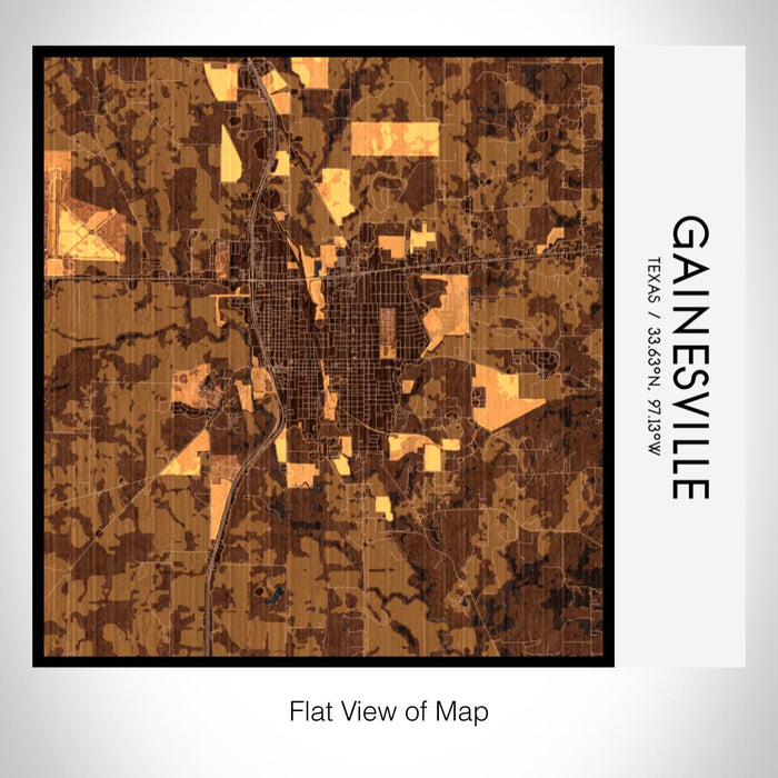 Rendered View of Gainesville Texas Map on 17oz Stainless Steel Insulated Tumbler in Ember Map Style