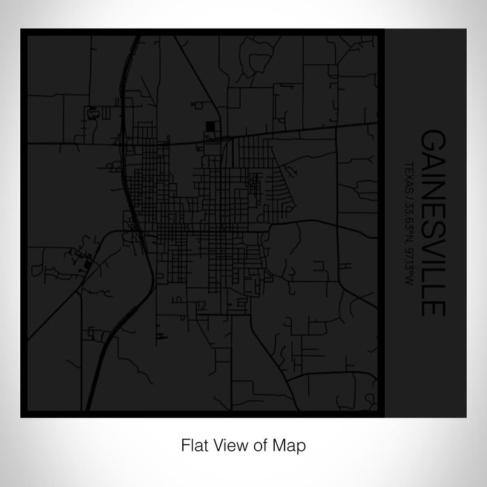 Rendered View of Gainesville Texas Map on 17oz Stainless Steel Insulated Tumbler in Matte Black with Tactile Lines