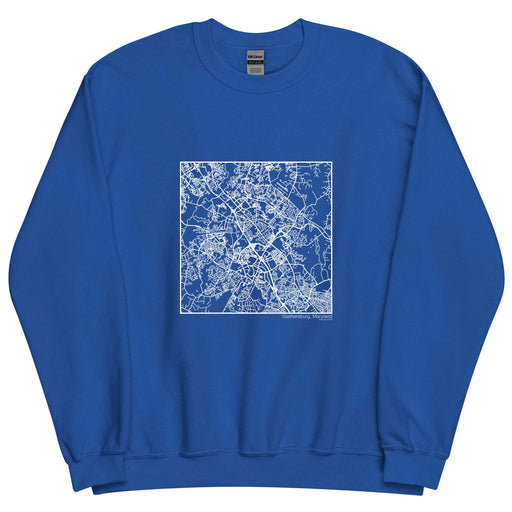 Gaithersburg Maryland  Map Unisex Crewneck Sweater with City inscription in Royal Blue