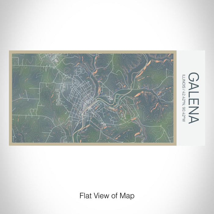 Rendered View of Galena Illinois Map on 17oz Stainless Steel Insulated Bottle with printed afternoon style map