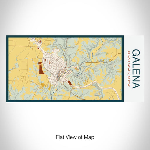 Rendered View of Galena Illinois Map on 17oz Stainless Steel Insulated Bottle with printed woodblock style map