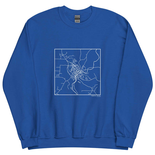 Galena Illinois  Map Unisex Crewneck Sweater with City inscription in Royal Blue