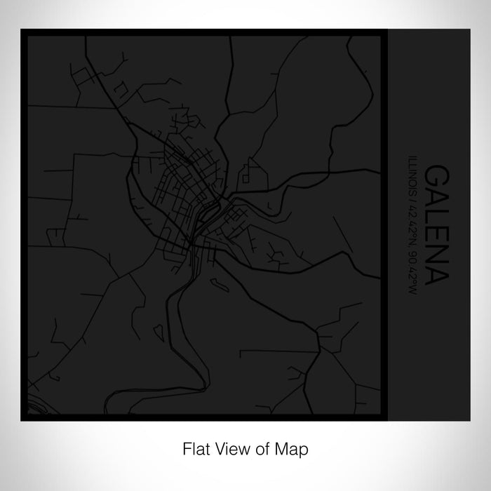 Rendered View of Galena Illinois Map on 17oz Stainless Steel Insulated Tumbler in Matte Black with Tactile Lines