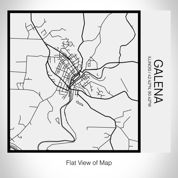 Rendered View of Galena Illinois Map on 17oz Stainless Steel Insulated Tumbler in Matte White with Tactile Lines