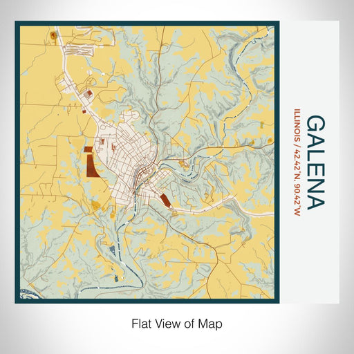 Rendered View of Galena Illinois Map on 17oz Stainless Steel Insulated Tumbler in Woodblock Map Style